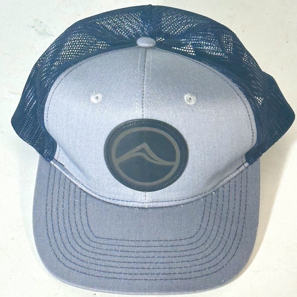Port Authority Surf Blue Gray Trucker Snapback Adjustable Cap Hat - Picture 1 of 10